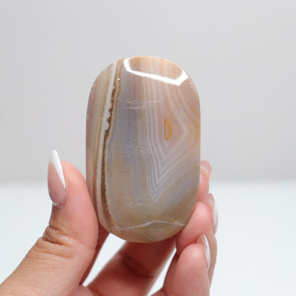 Banded Agate Palm Stone | J
