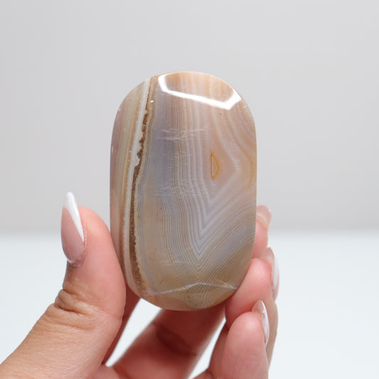 Banded Agate Palm Stone | J