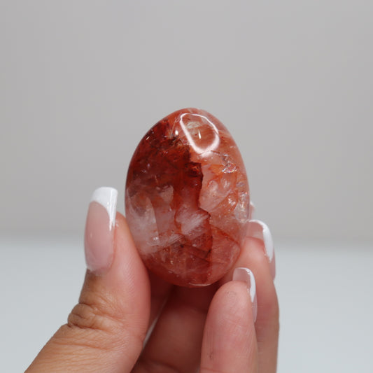 Hematoid Quartz Palm Stone | 2