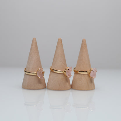 18k Gold Plated Rose Quartz Rings