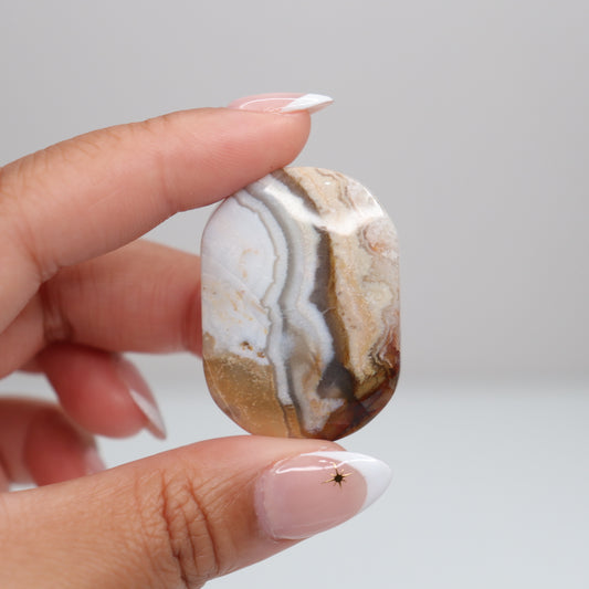 Mexican Lace Agate Palm Stone B