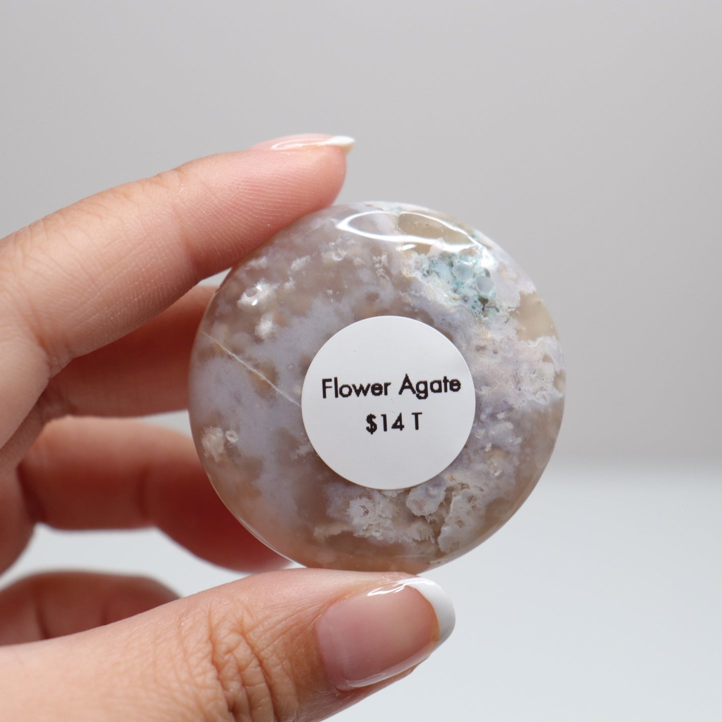 Flower Agate Round Palm | 18