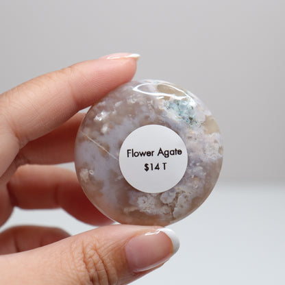 Flower Agate Round Palm | 18