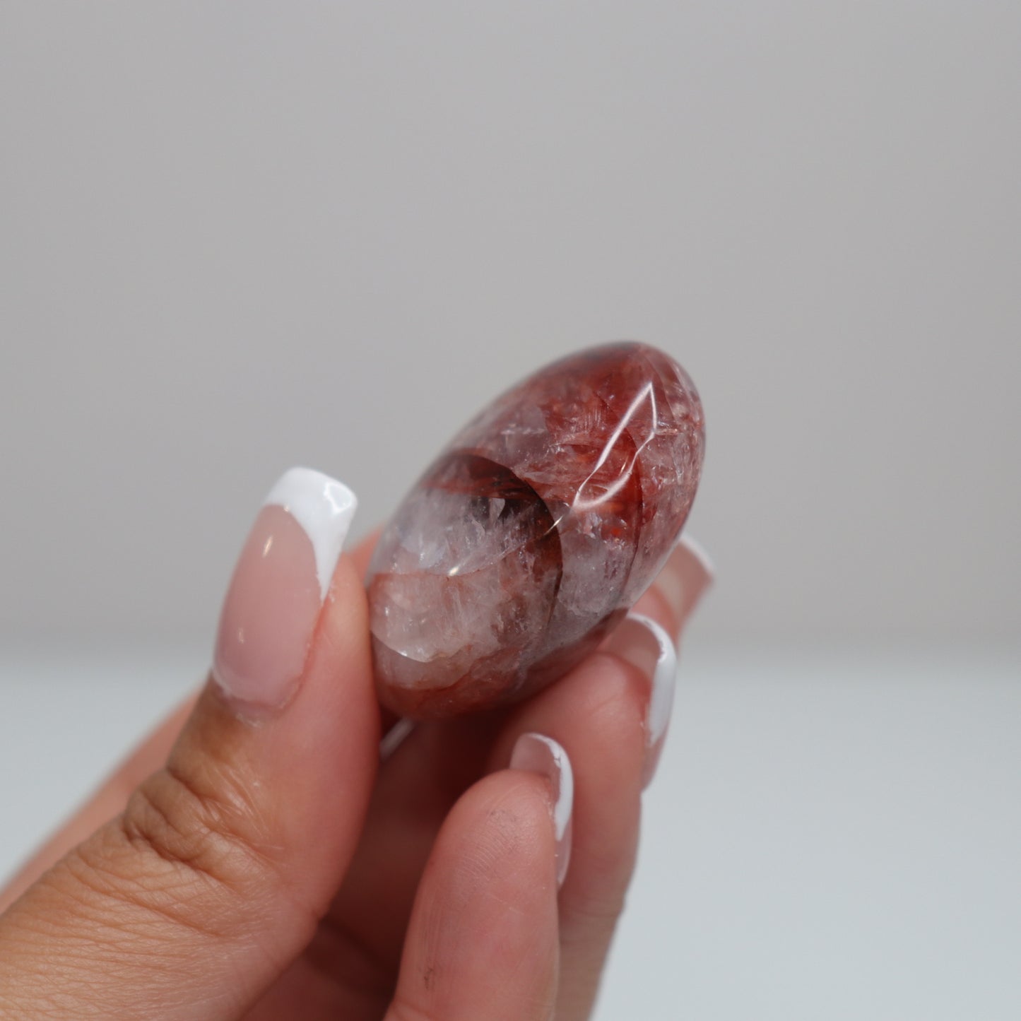 Hematoid Quartz Palm Stone | 4