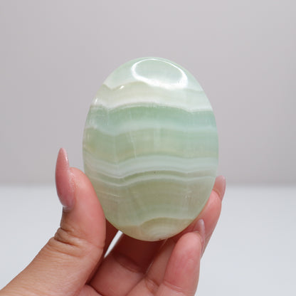 Pistachio Calcite Palm Stone | 82