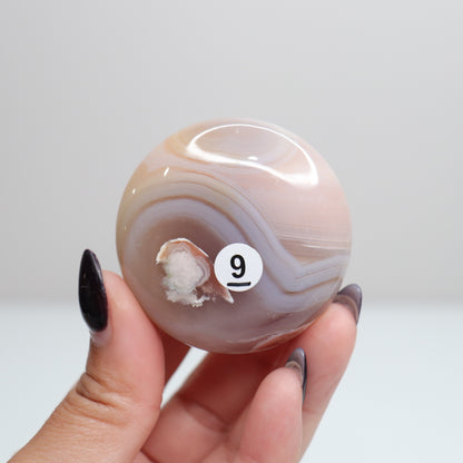 Flower Agate Round Palm | 9