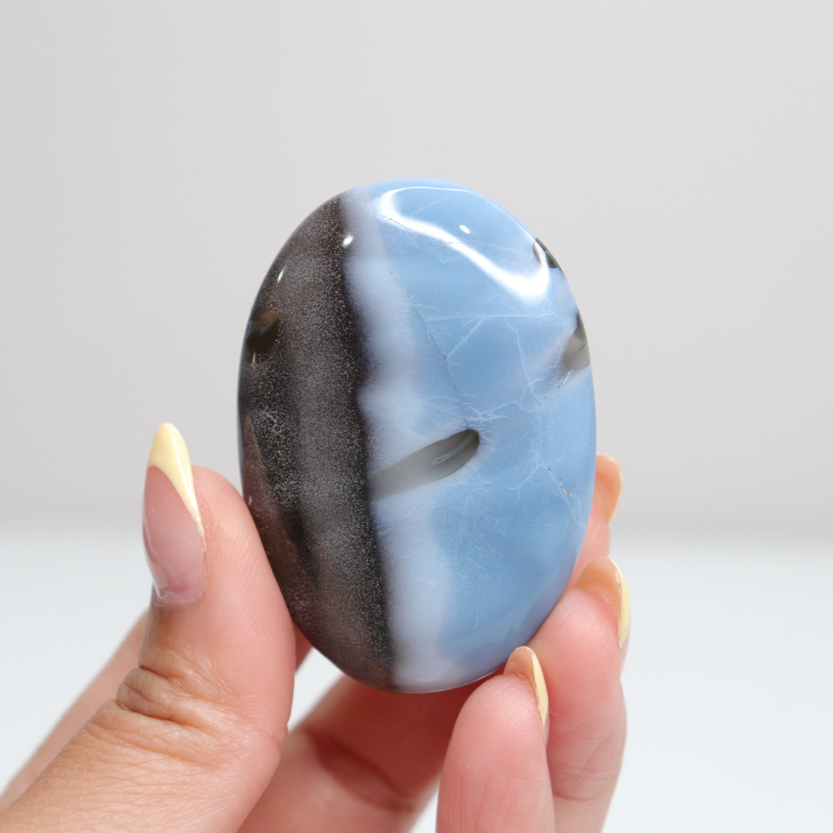 Blue Opal Palm Stone w/Moss 5
