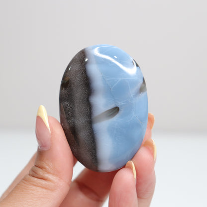 Blue Opal Palm Stone w/Moss 5