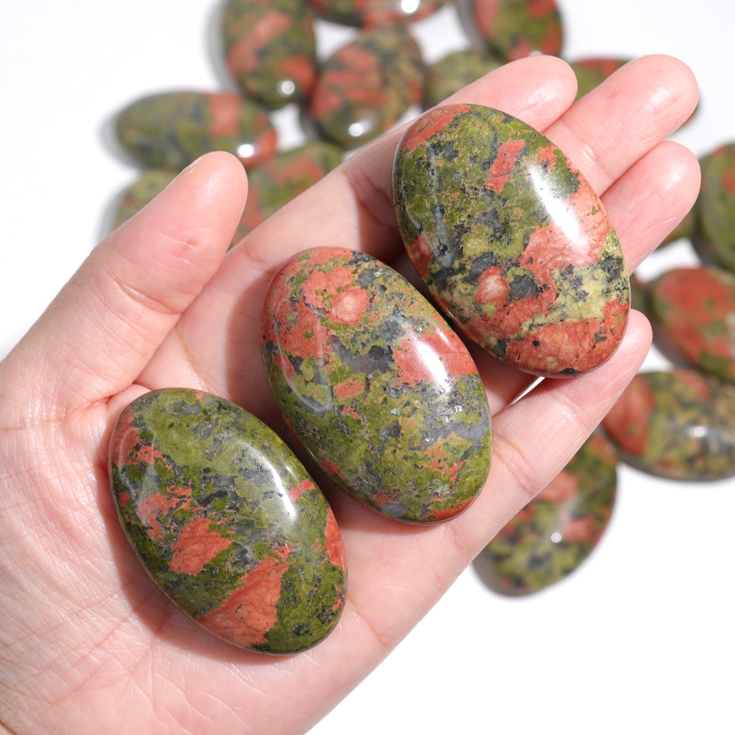 Unakite Palm Stones