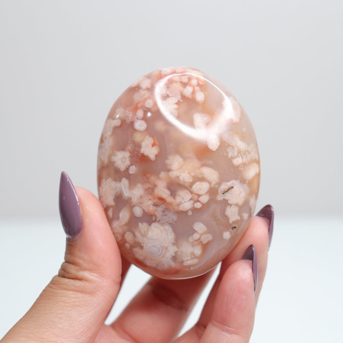 Flower Agate Palm Stone 124