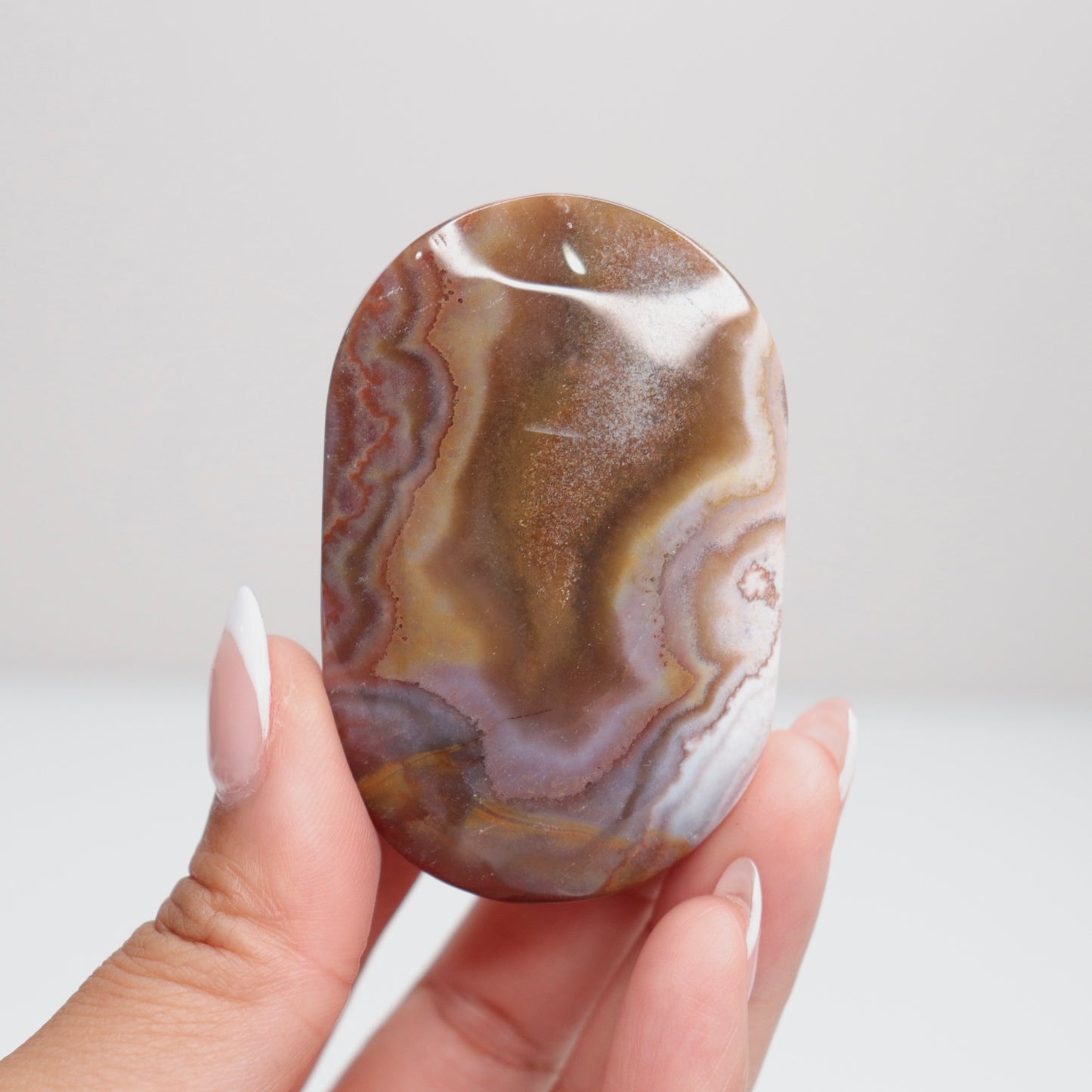 Mexican Lace Agate Palm Stone V
