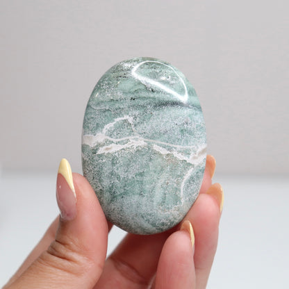 Green Sardonyx Palm Stone 1