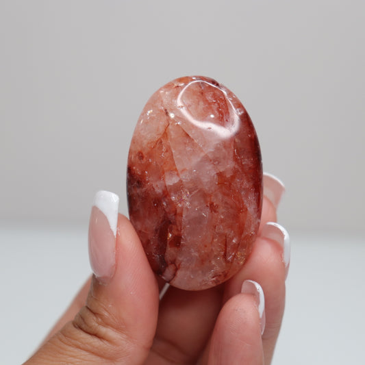 Hematoid Quartz Palm Stone | 6