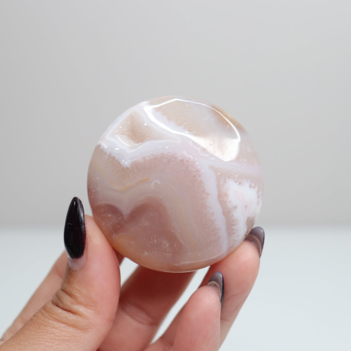 Flower Agate Round Palm | 10