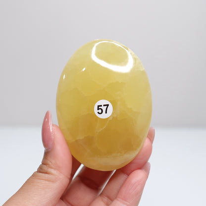 Lemon Calcite Palm Stone | 57
