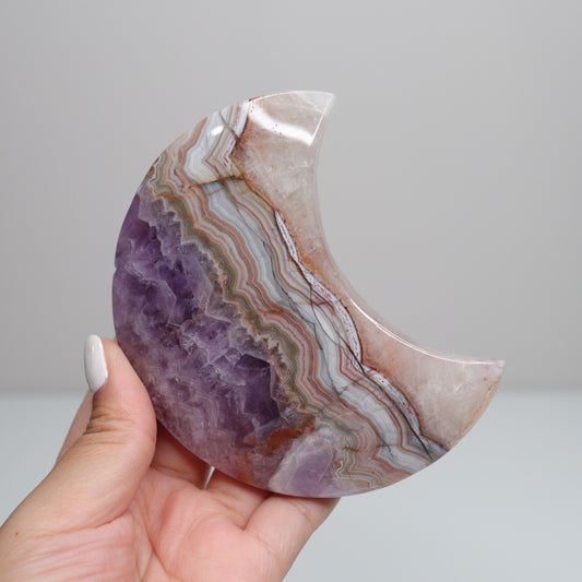 Amethyst Lace Agate Moon