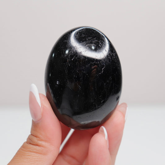 Black Tourmaline Palm Stone | A