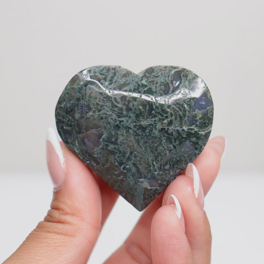 Moss Agate Heart | O