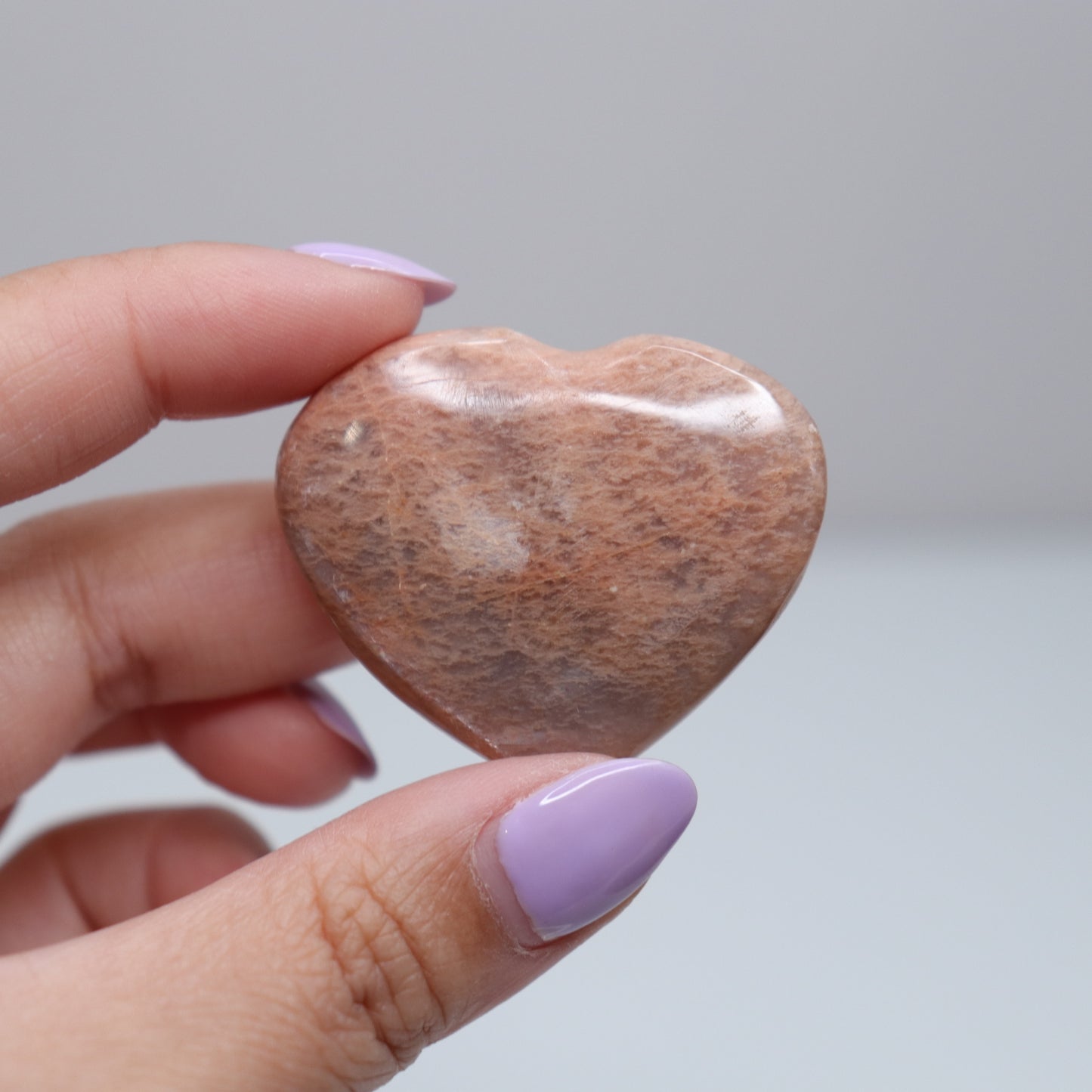 Peach Moonstone Heart | E