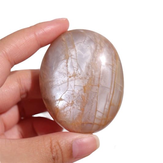 Peach Moonstone Palm Stone | 10