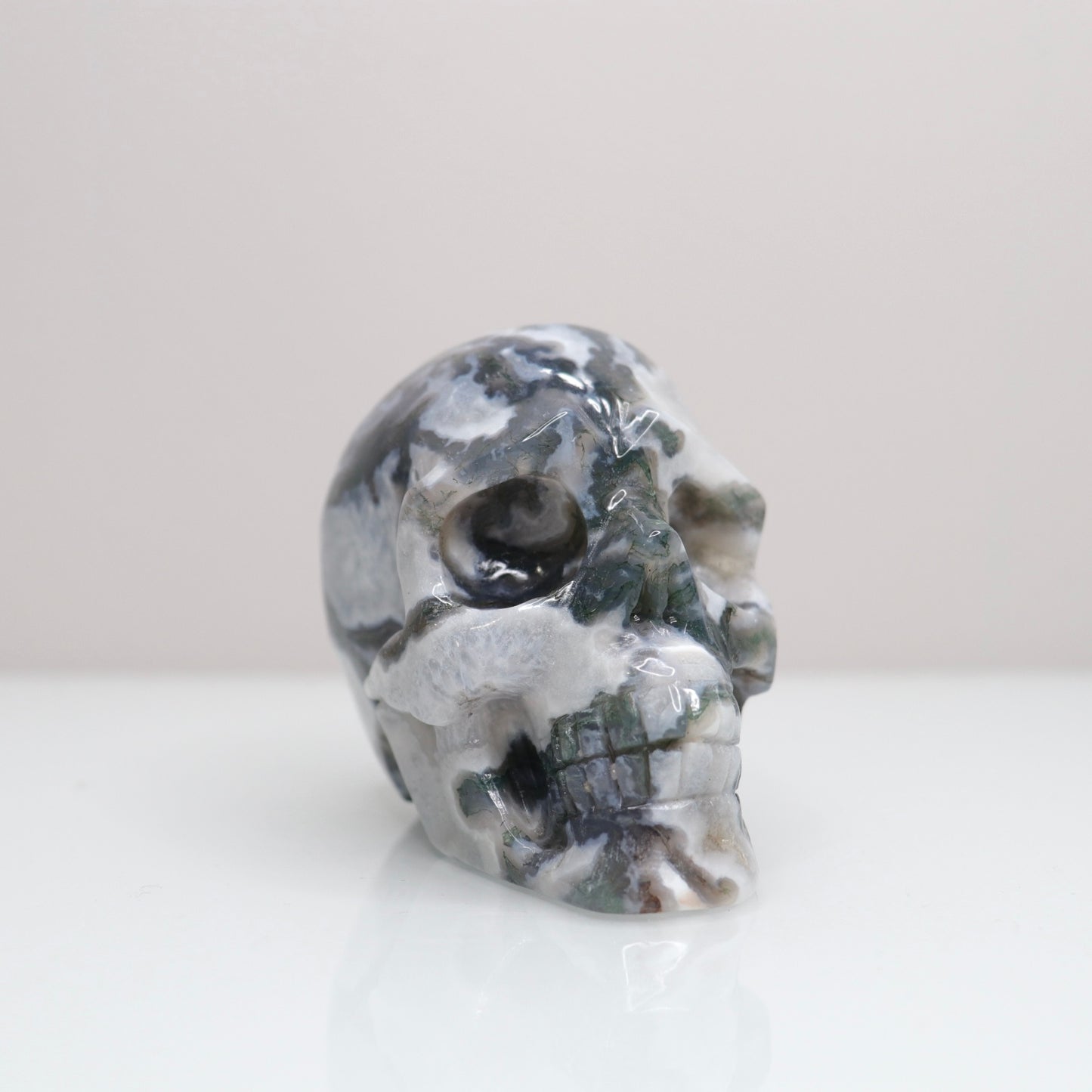 Moss Agate Skull | 2