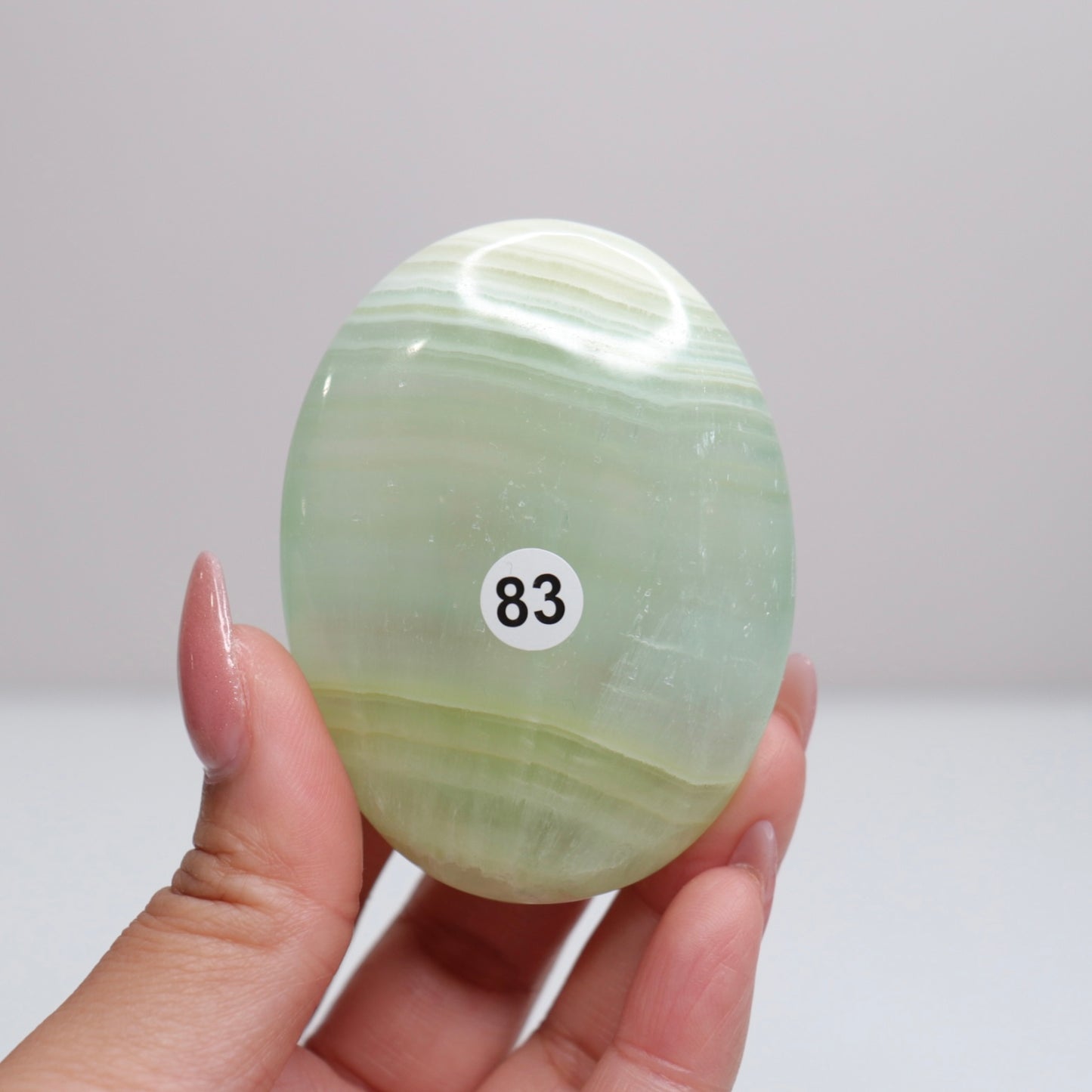 Pistachio Calcite Palm Stone | 83