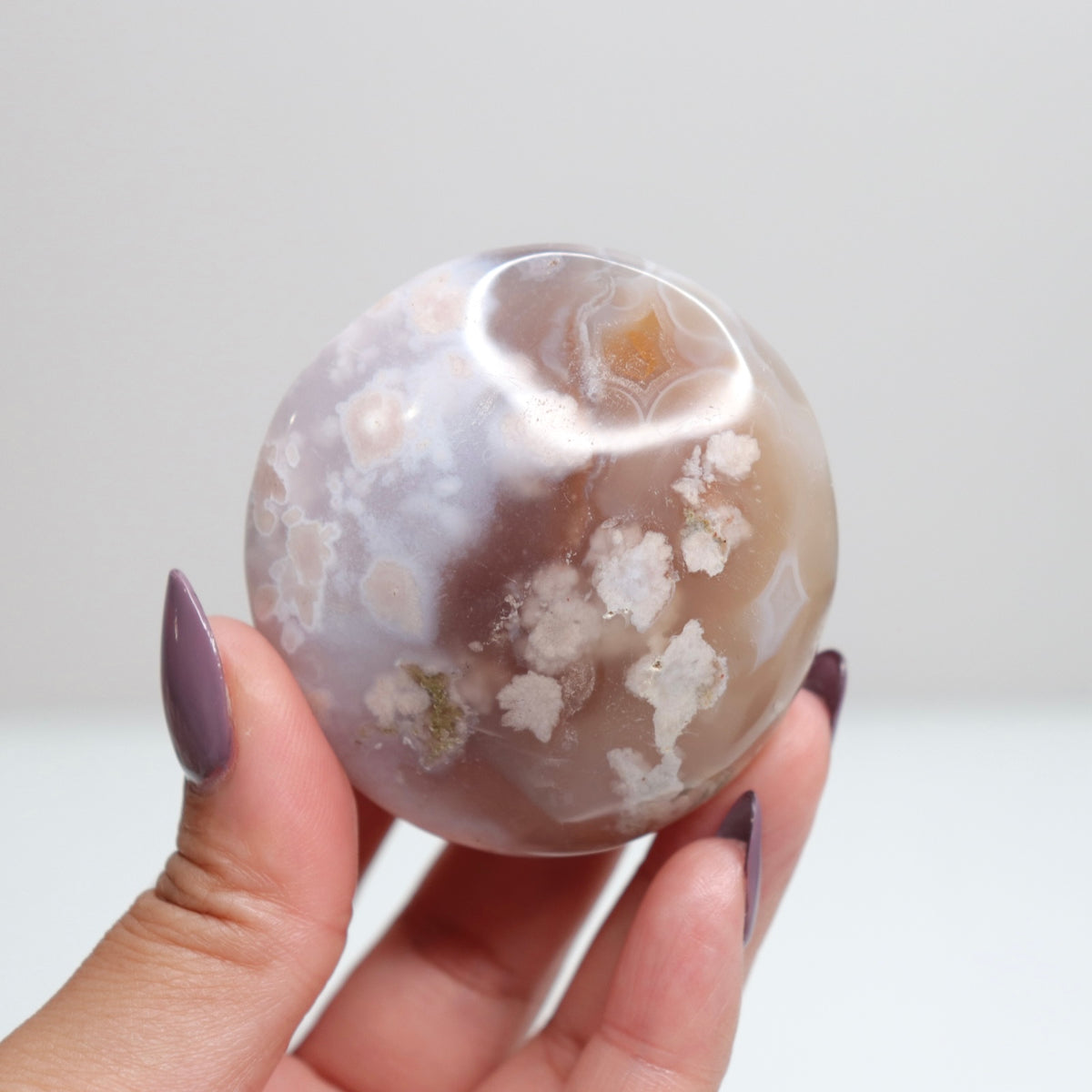 Flower Agate Palm Stone 126