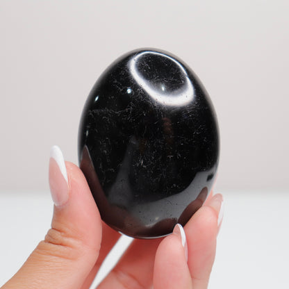 Black Tourmaline Palm Stone | D