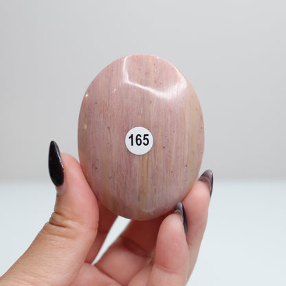 Pink Petrified Wood Palm Stone | 165