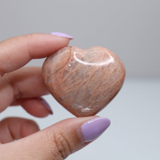 Peach Moonstone Heart | F