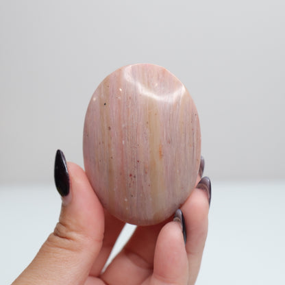 Pink Petrified Wood Palm Stone | 163