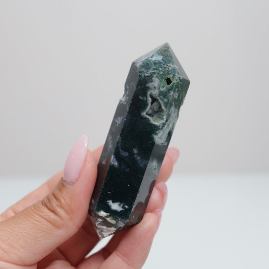 Moss Agate DT w/ Druzy | 3