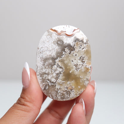 Mexican Lace Agate Palm Stone R