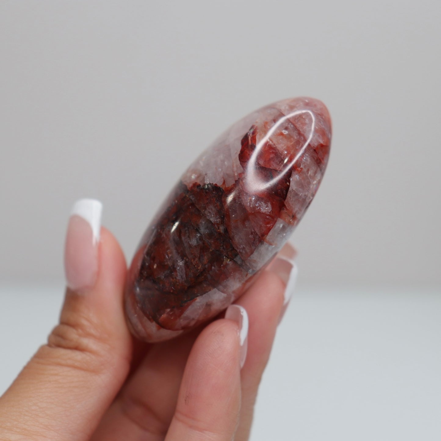 Hematoid Quartz Palm Stone | 18