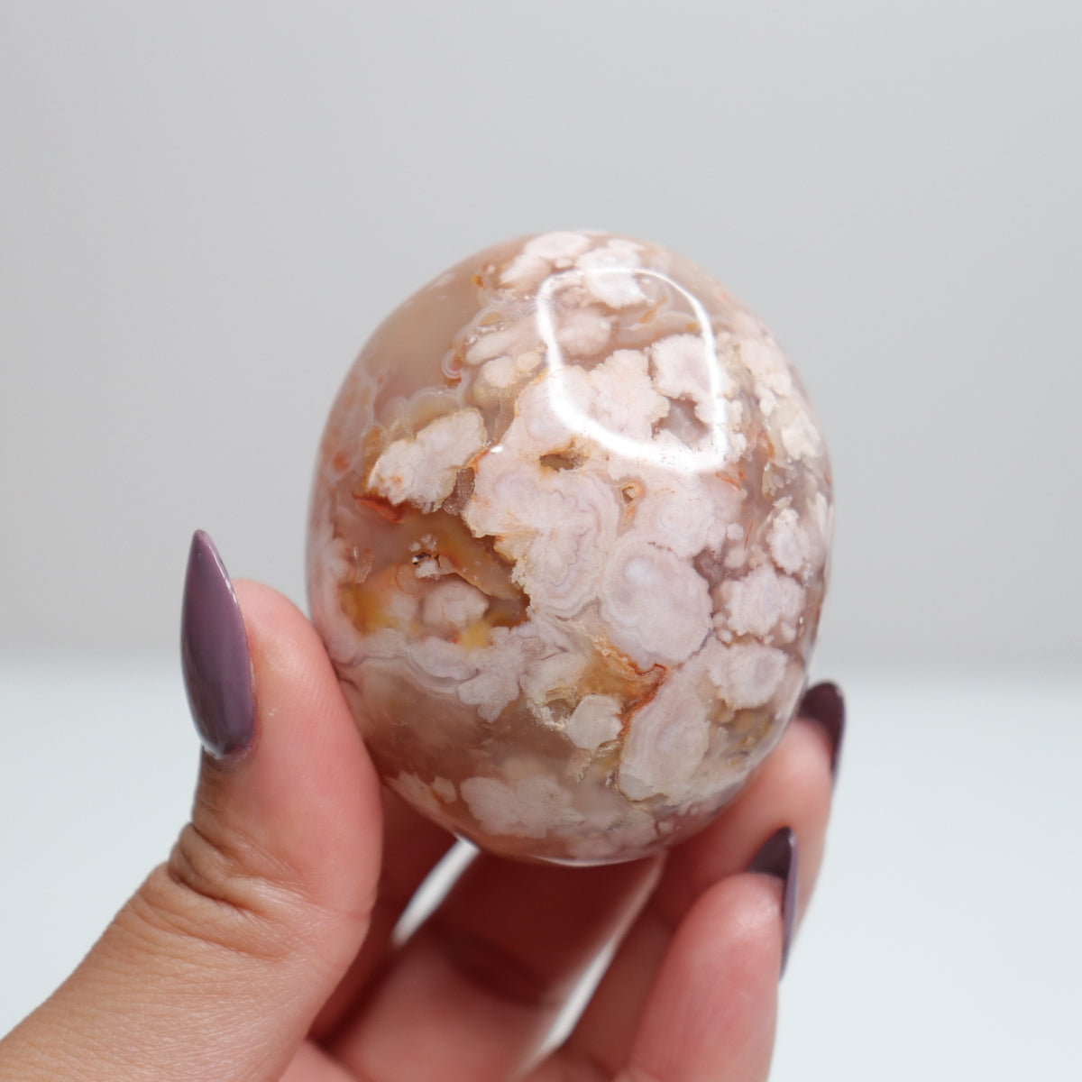 Flower Agate Palm Stone 130