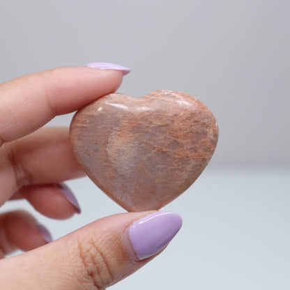 Peach Moonstone Heart | E