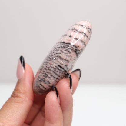 Pink Zebra Jasper Palm Stone | A