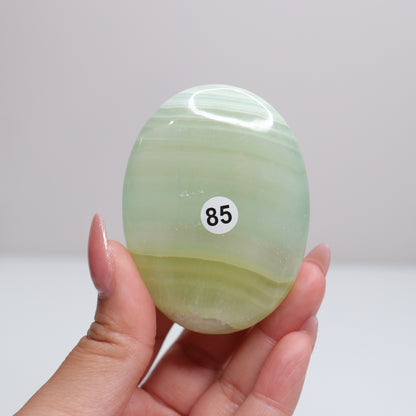 Pistachio Calcite Palm Stone | 85
