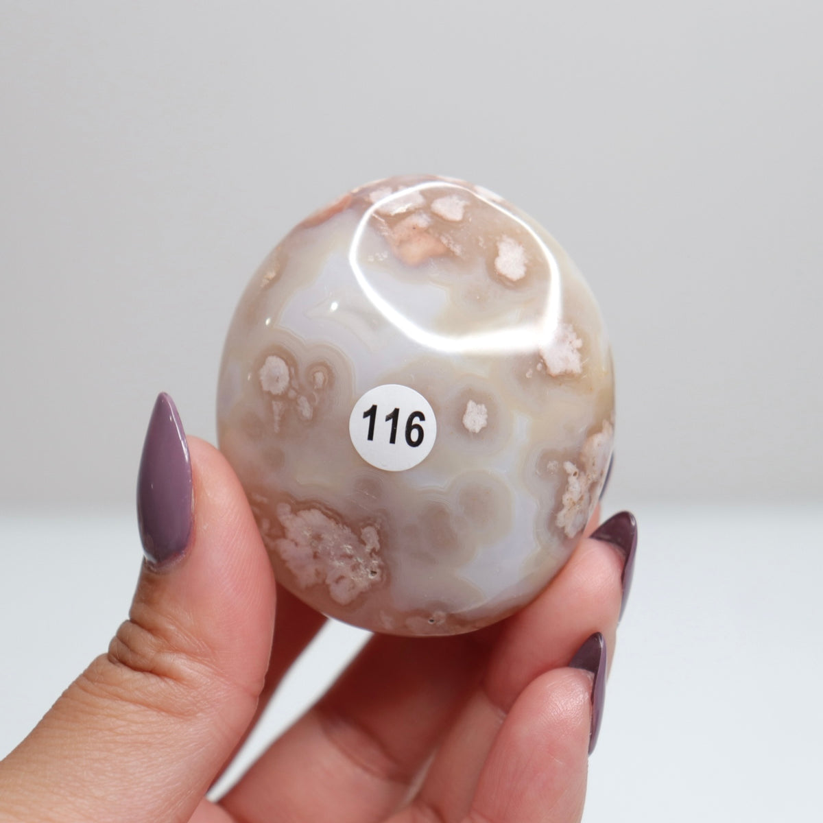 Flower Agate Palm Stone 116