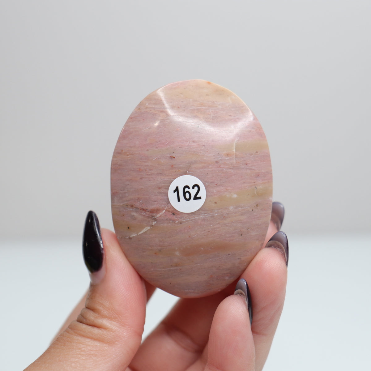 Pink Petrified Wood Palm Stone | 162