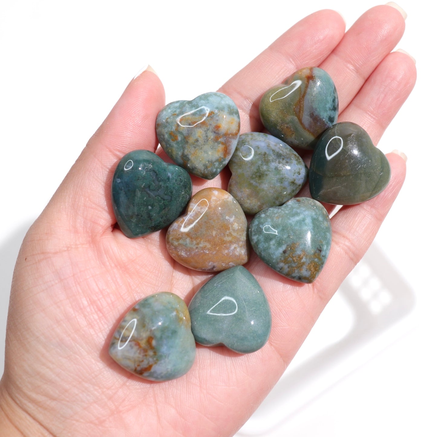 Moss Agate Hearts | Basket Deal