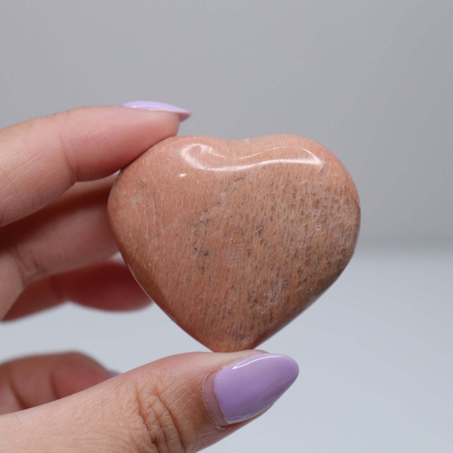 Peach Moonstone Heart | G