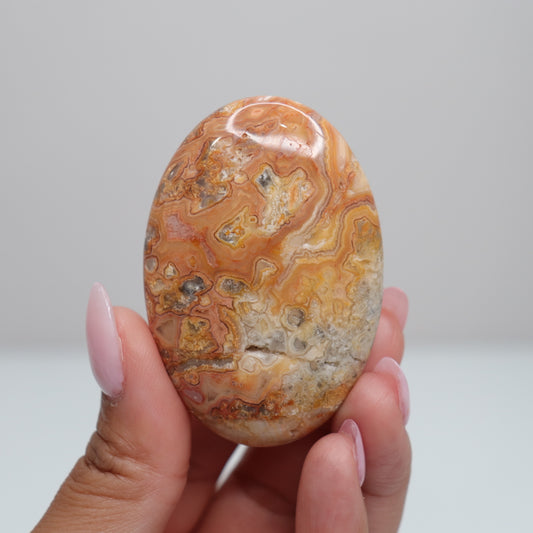 Crazy Lace Agate Palm Stone | A