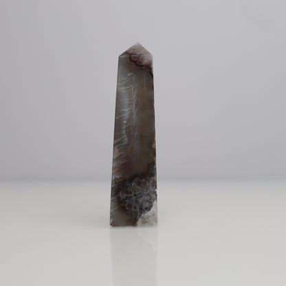 Black Flower Agate & Quartz Tower | 7