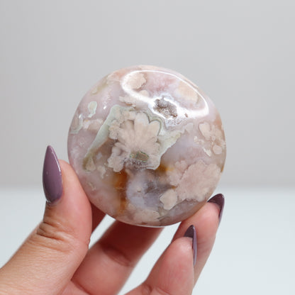 Flower Agate Palm Stone 120