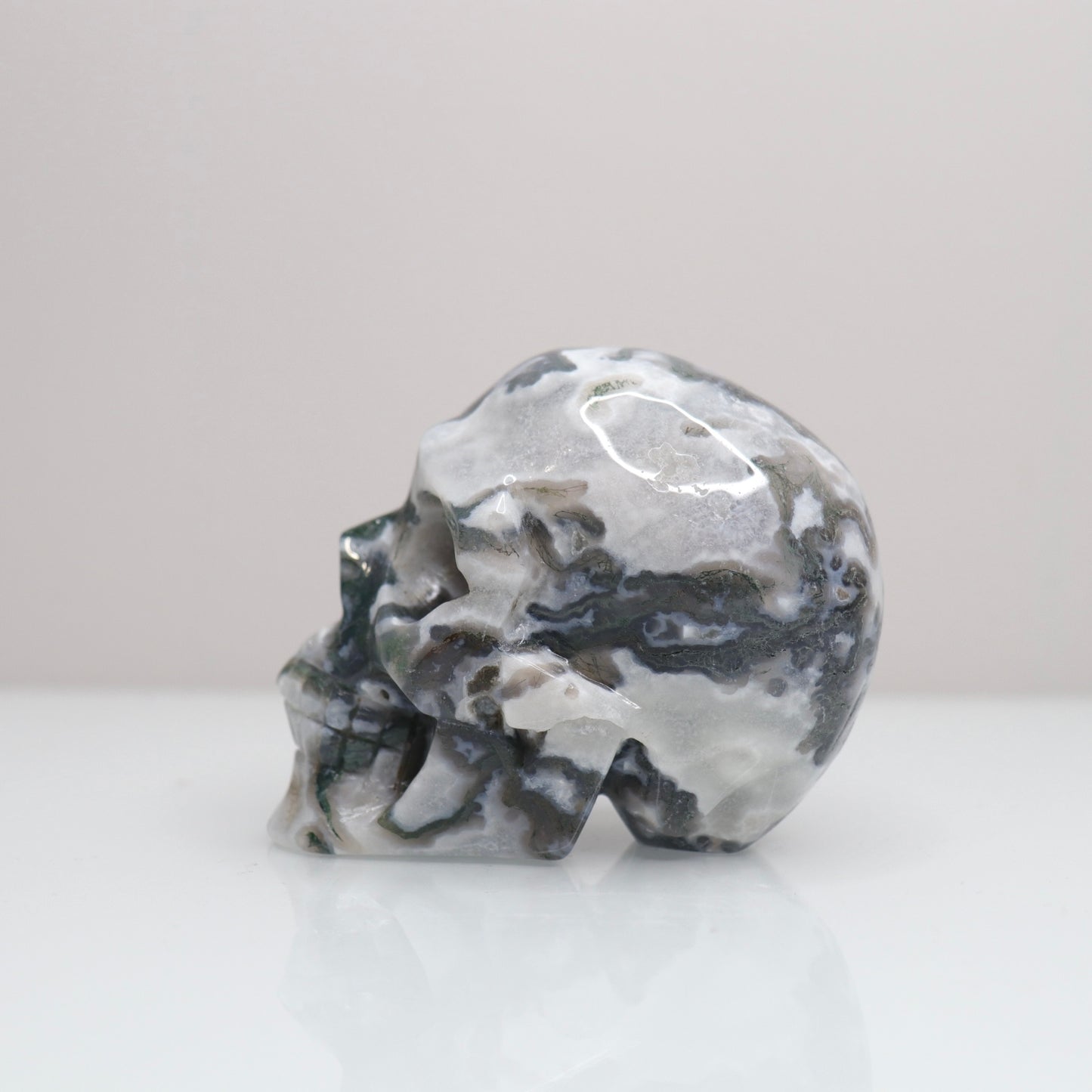 Moss Agate Skull | 2