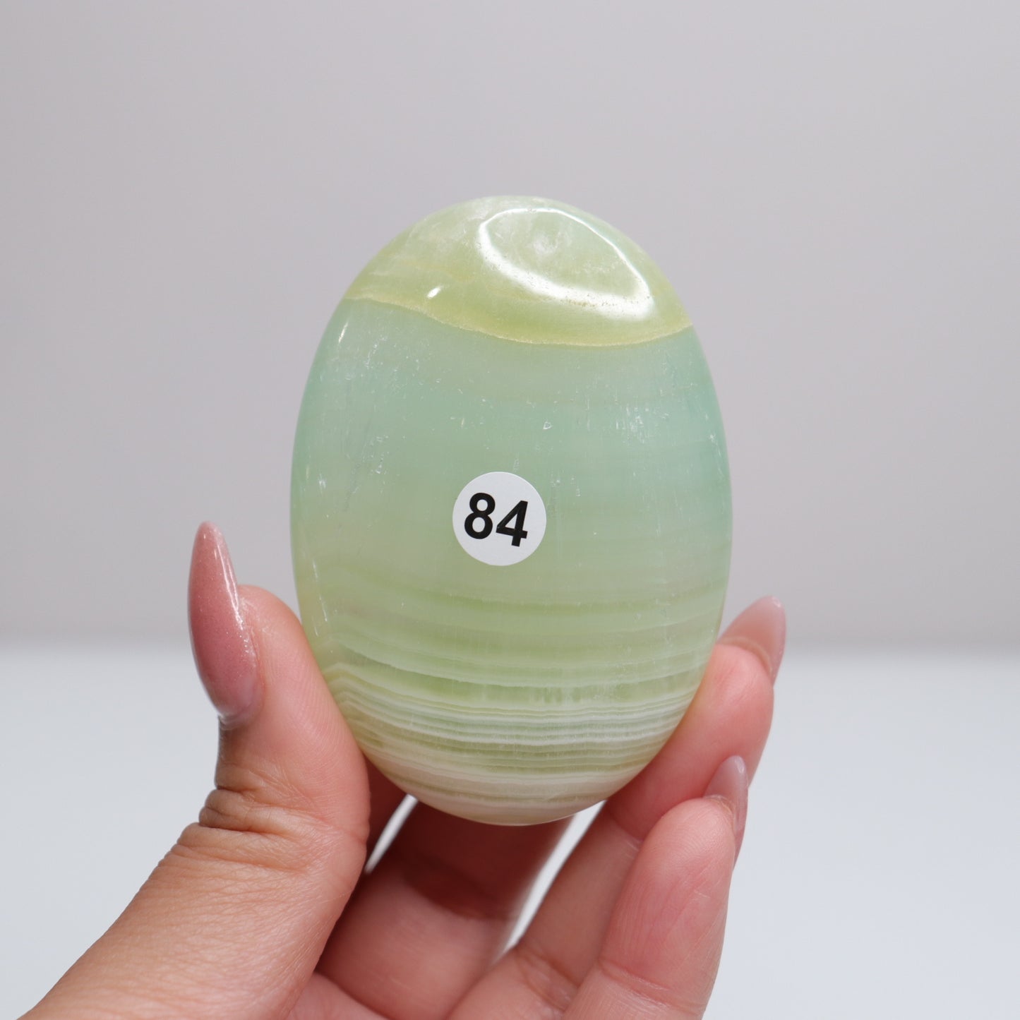 Pistachio Calcite Palm Stone | 84