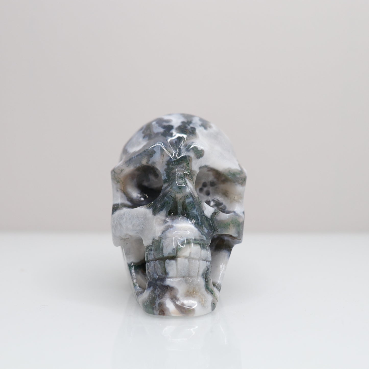 Moss Agate Skull | 2