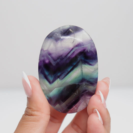 Fluorite Diamond Palm Stone 7