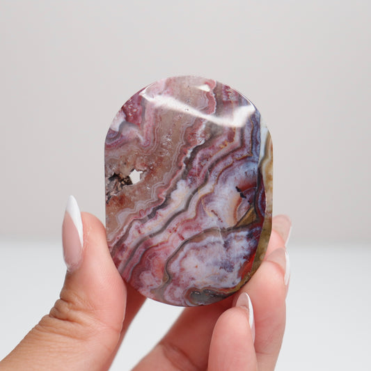Mexican Lace Agate Palm Stone U